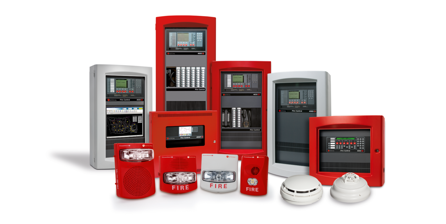 Autocall fire alarm control panels installed by SSI in commercial and industrial buildings across the East Coast