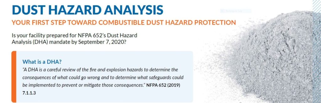 Dust Hazard Analysis: Your first step toward combustible dust hazard protection, referencing NFPA 652 DHA mandate